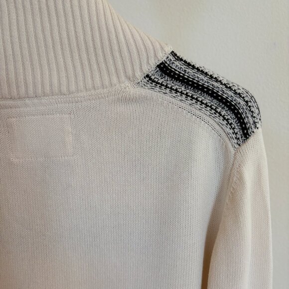Weatherproof Vintage Men's Size L Ivory Long Sleeve Toggle Pullover Knit Sweater - Picture 9 of 12